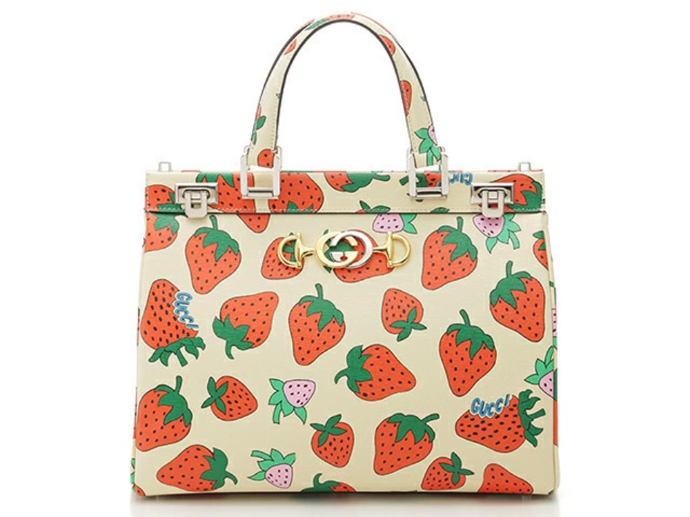 Gucci Strawberry Top Handle Bag Calfskin
